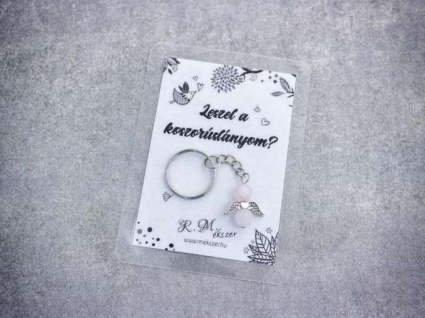 Leszel a koszorúslányom kulcstartó rózsakvarccal