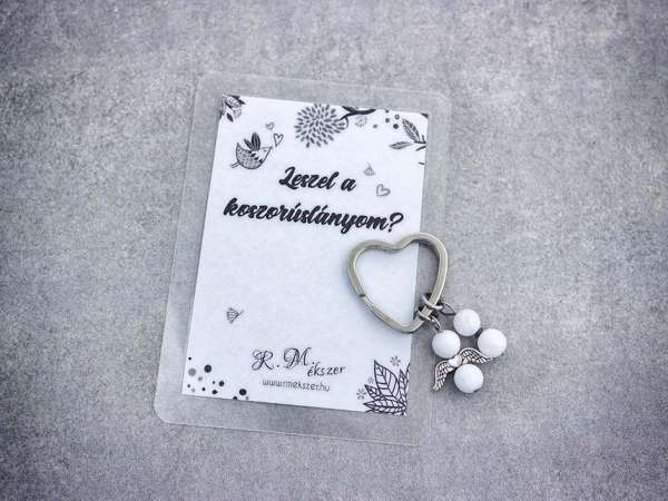 Leszel a koszorúslányom kulcstartó tejkvarccal