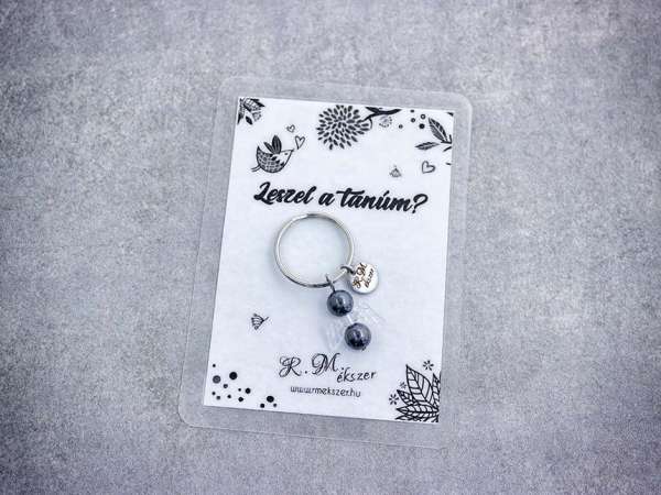 Leszel a tanúm kulcstartó hematittal