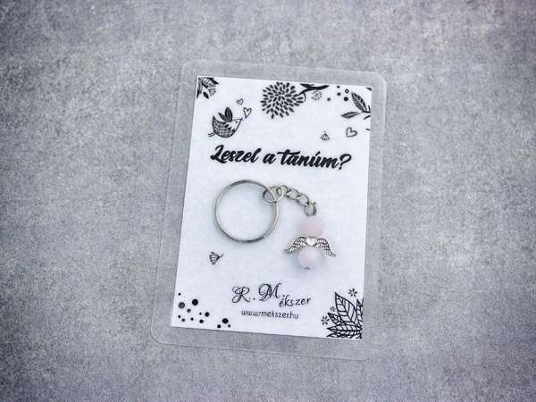 Leszel a tanúm kulcstartó rózsakvarccal