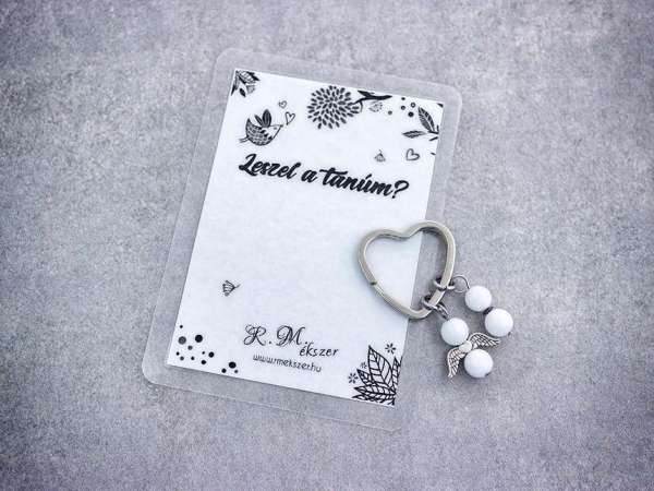 Leszel a tanúm kulcstartó tejkvarccal