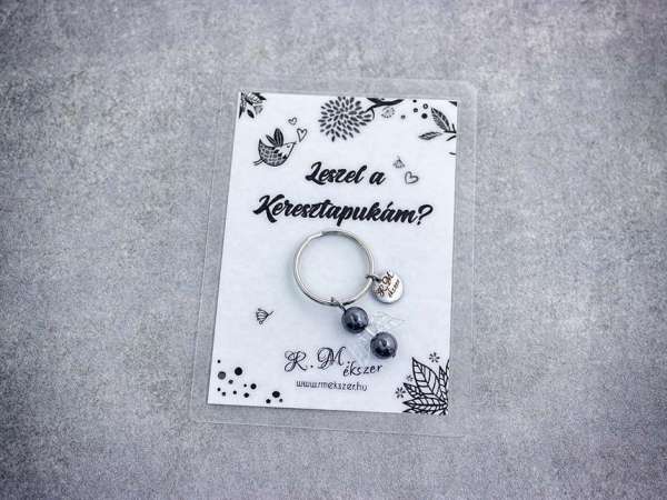 Leszel a Keresztapukám kulcstartó hematittal