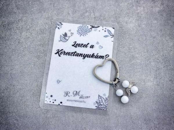 Leszel a Keresztanyukám kulcstartó tejkvarccal