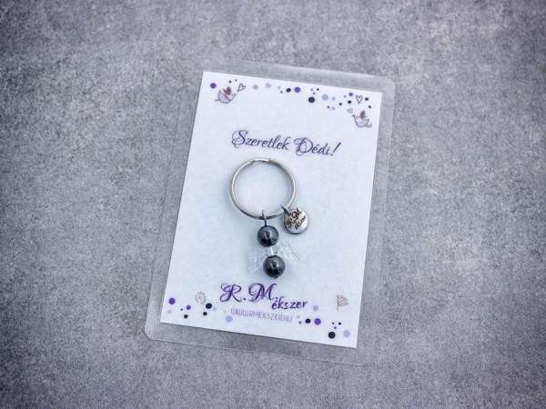 Szeretlek Dédi kulcstartó hematittal