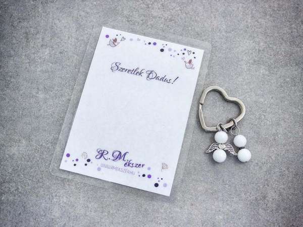 Szeretlek Dadus kulcstartó tejkvarccal