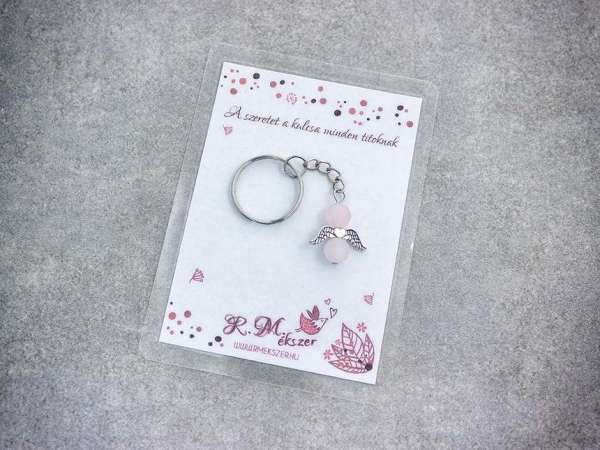 A szeretet kulcstartó rózsakvarccal