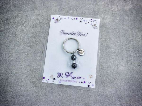Szeretlek Tesó kulcstartó hematittal