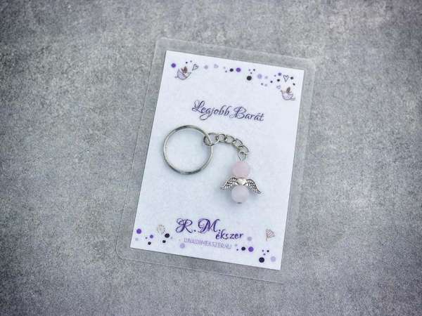 Legjobb barátomnak kulcstartó rózsakvarccal