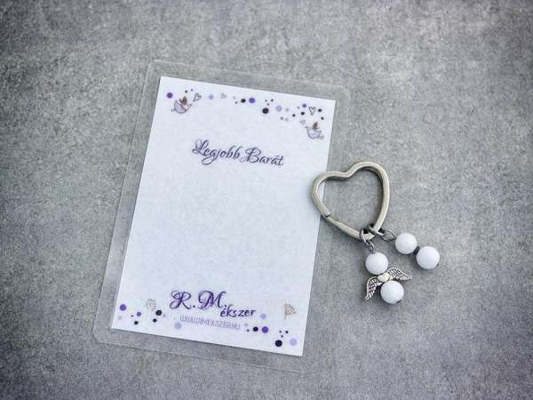 Legjobb barátomnak kulcstartó tejkvarccal