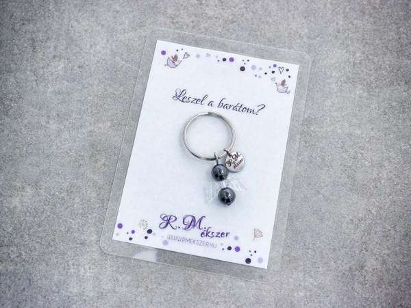 Leszel a barátom kulcstartó hematittal