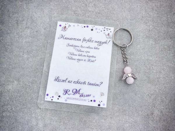 Hamarosan férjhez megyek kulcstartó rózsakvarccal