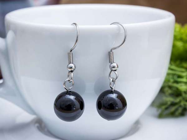 Ónix lógós fülbevaló 8mm