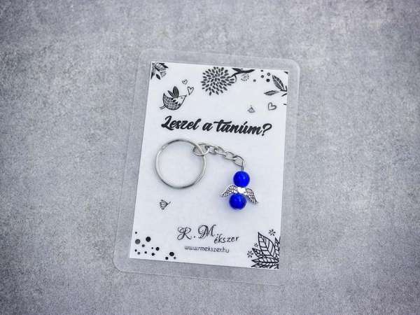 Leszel a tanúm sötétkék angyal medálos kulcstartó