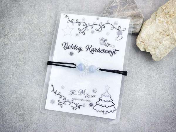 Boldog Karácsonyt kalcedon angyal karkötő