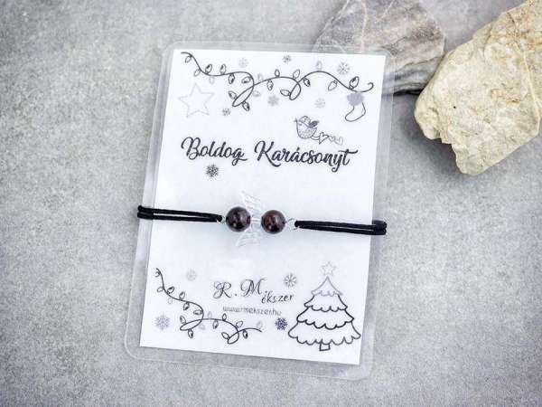 Boldog Karácsonyt gránát angyal karkötő