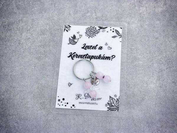 Leszel a Keresztapukám kulcstartó rózsakvarccal