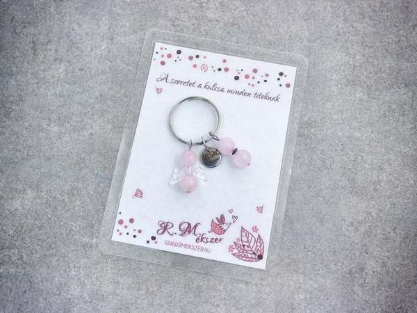 A szeretet kulcstartó rózsakvarccal