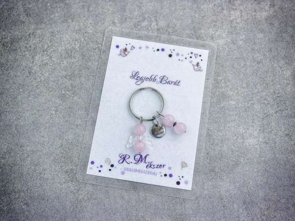 Legjobb barátomnak kulcstartó rózsakvarccal