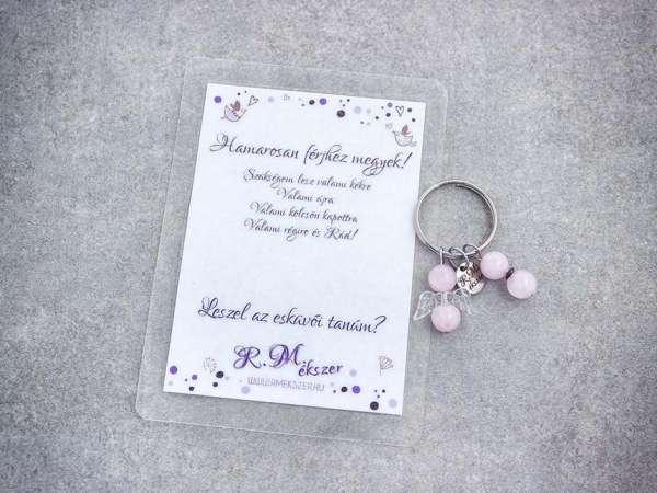 Hamarosan férjhez megyek kulcstartó rózsakvarccal