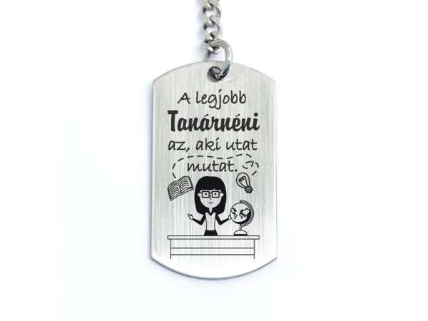 A legjobb tanár néni aki utat mutat medálos kulcstartó