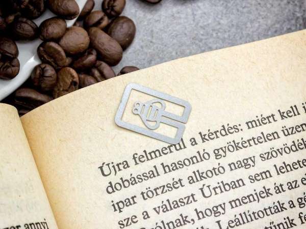 Méhecske oldaljelölő acél könyvjelző