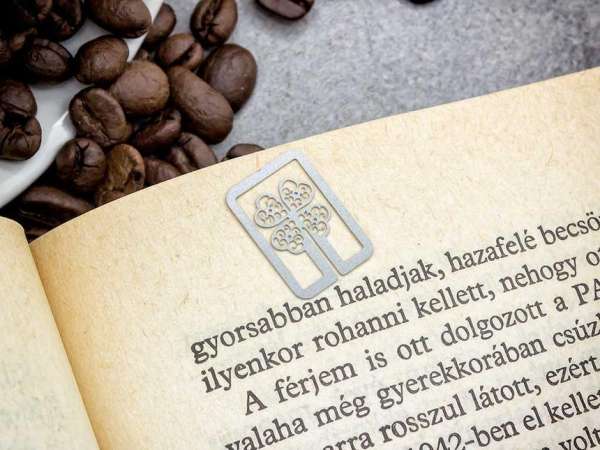 Lombos fa oldaljelölő acél könyvjelző
