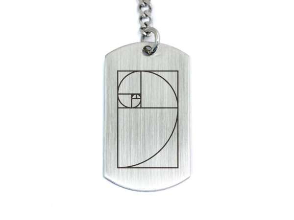 Fibonacci acél medálos kulcstartó