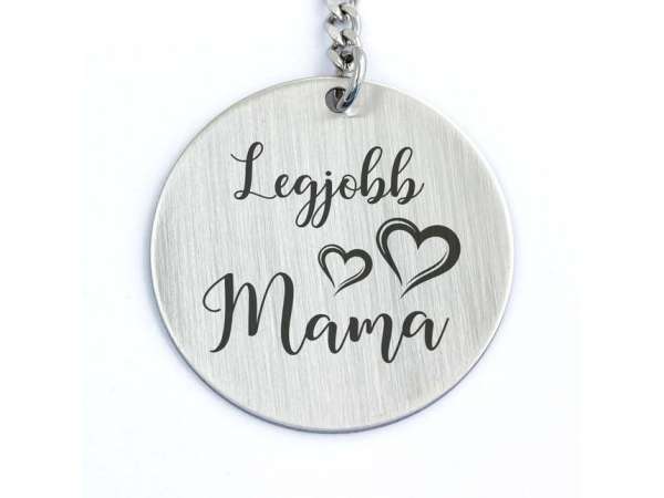 Legjobb Mama acél medálos kulcstartó