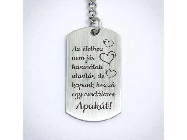 Csodálatos Apukát acél medálos kulcstartó