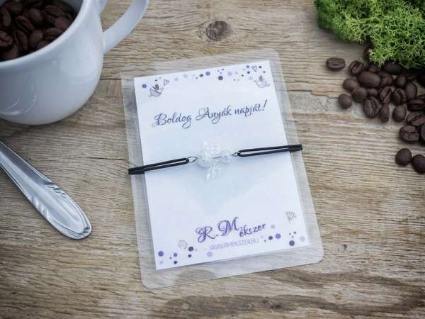 Boldog Anyák napját hegyikristály angyal karkötő