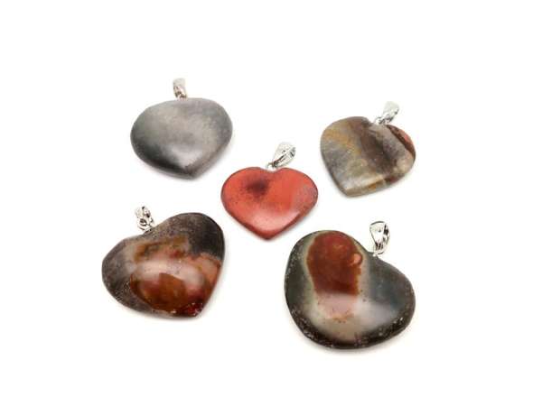 Szív medál Jáspis polikróm (MDG)