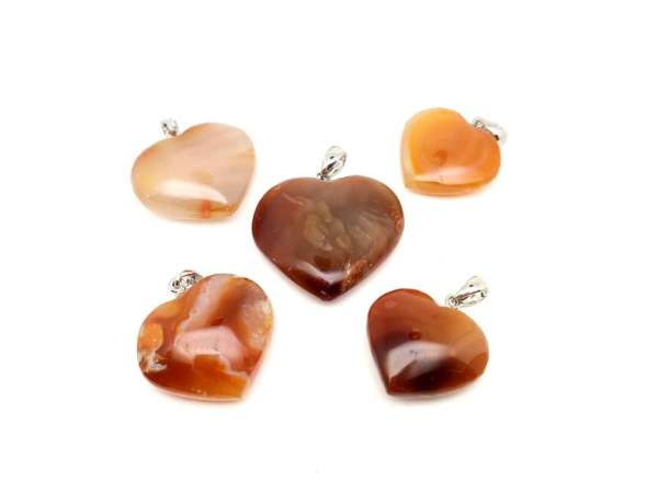 Szív medál karneol 3-4cm (MDG)