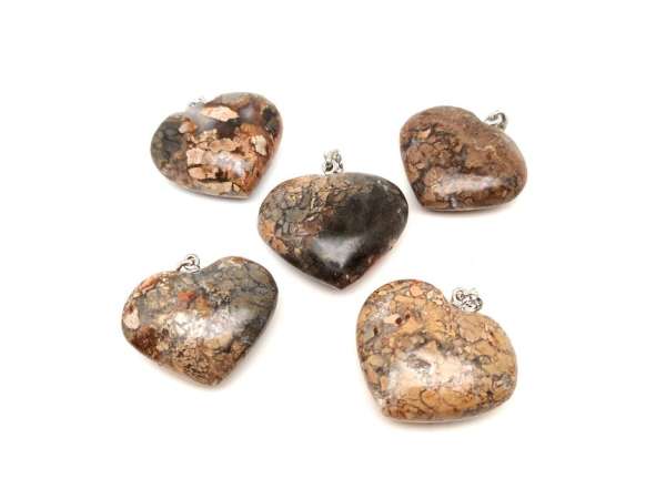 Szív medál Jáspis ibis 3cm (MDG)