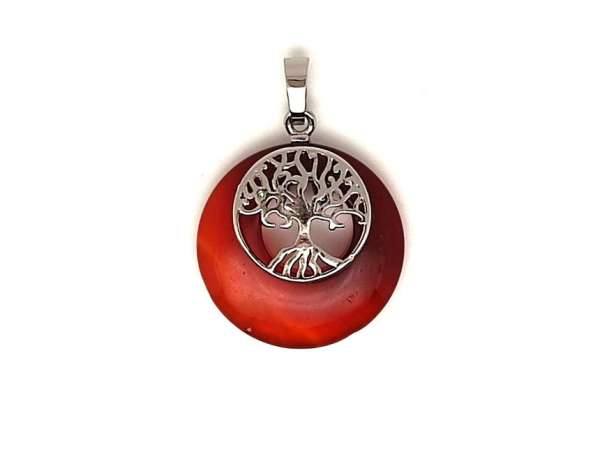 Fánk medál életfa Karneol 3cm