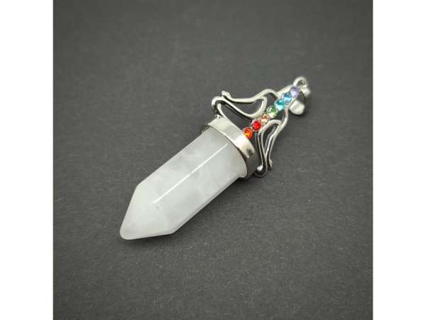 Csúcs medál fém buddha Hegyikristály 12x60mm