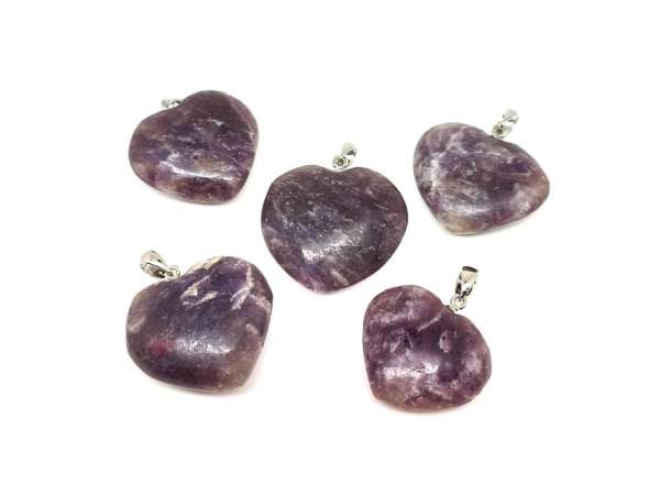 Szív medál Lepidolit 3-4cm (MDG)