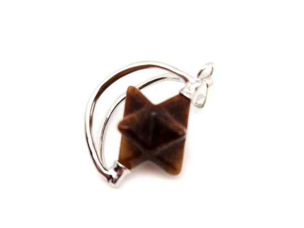 Merkaba medál fémmel Tigrisszem 2x3cm