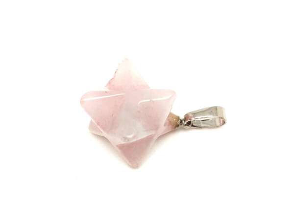 Merkaba medál Rózsakvarc 2x2cm