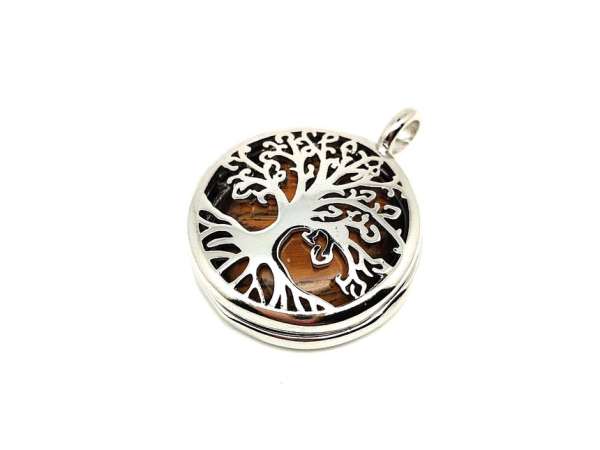 Kör medál fém életfa tigrisszem 2,5cm