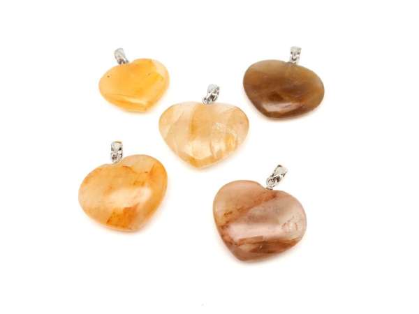 Szív medál hematoid sárga 2,5-3,5cm (MDG)