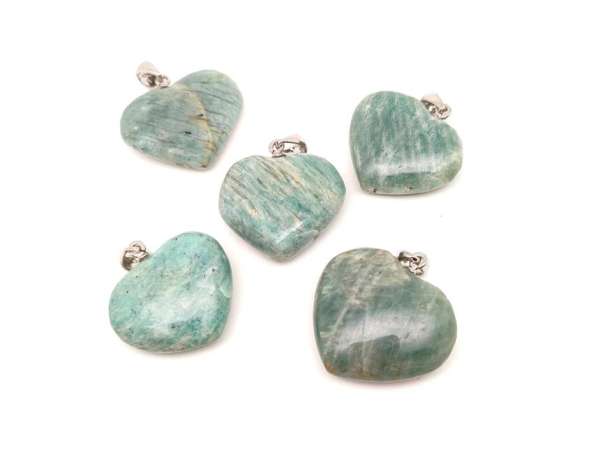 Szív medál amazonit 3cm (MDG)