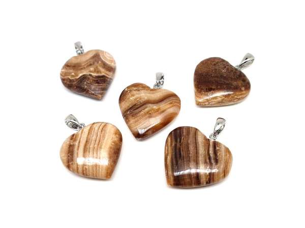 Szív medál kalcit csokoládé