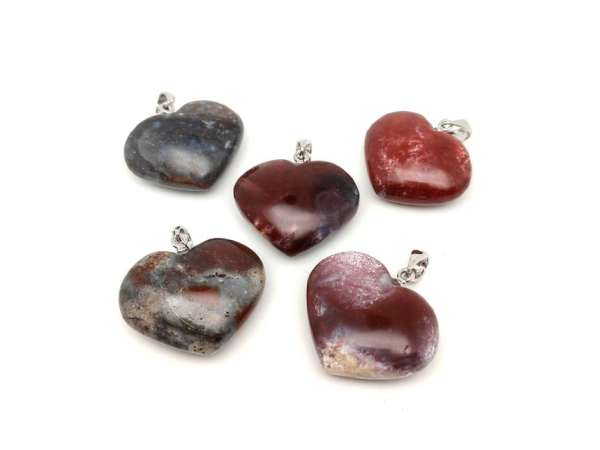 Szív medál jáspis kalcedonnal (MDG)