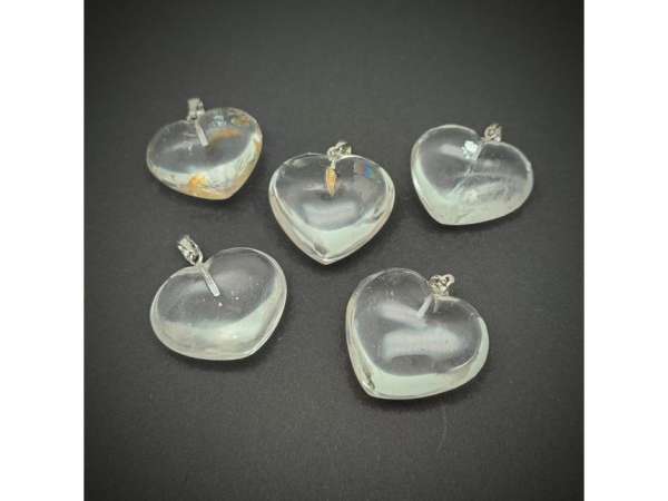 Szív medál Hegyikristály A 3cm (MDG)