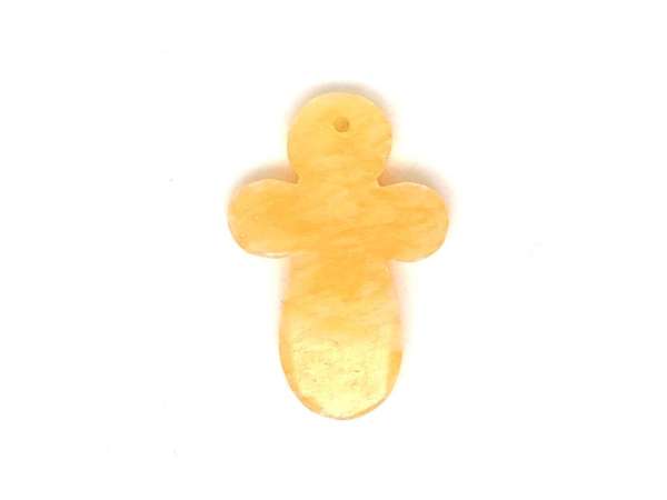 Átfúrt medál Kalcit nar Kopt kereszt kerek 3x4cm