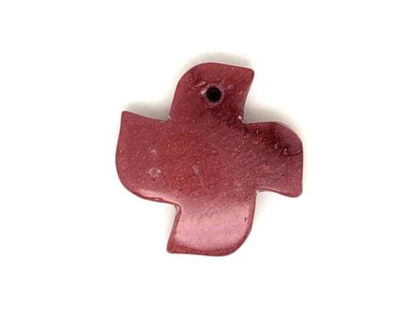 Átfúrt medál Jáspis mookait kereszt 30x30mm