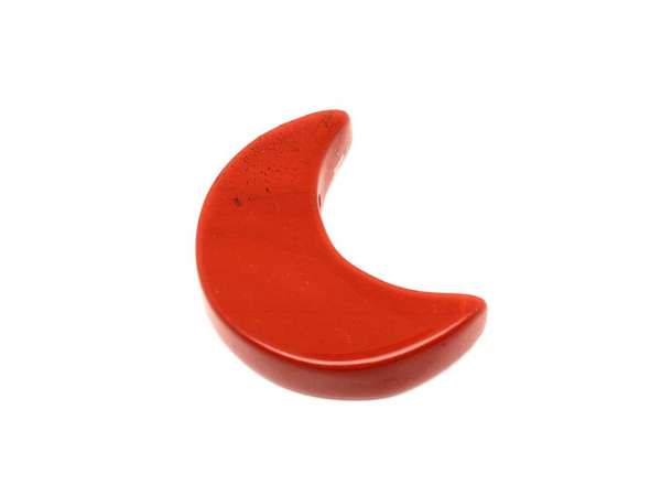 Jáspis vörös medál átfúrt félhold 33mm