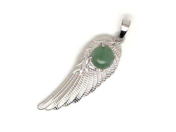 Angyalszárny fém medál aventurin 15x45mm