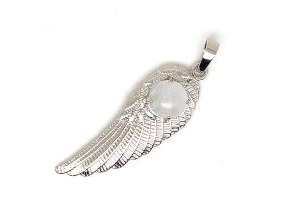 Angyalszárny fém medál hegyikristály 15x45mm