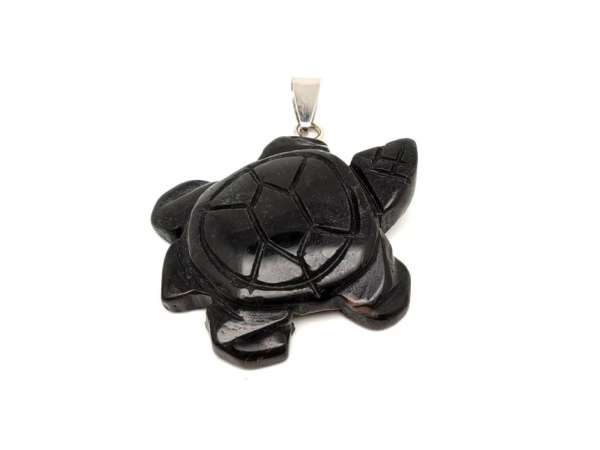 Teknős medál ónix 3,5x3,5cm
